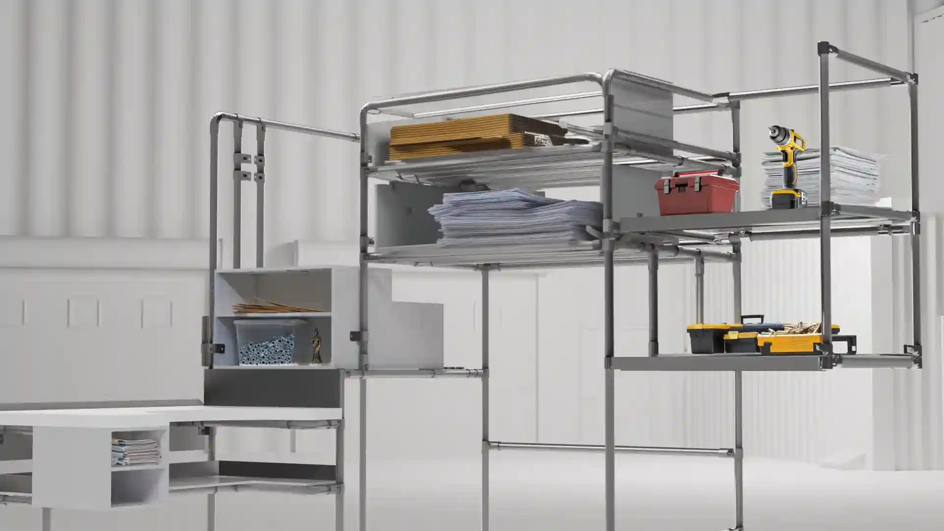 3D-Visualisierung eines modularen Neolog Rohrklemmsystems