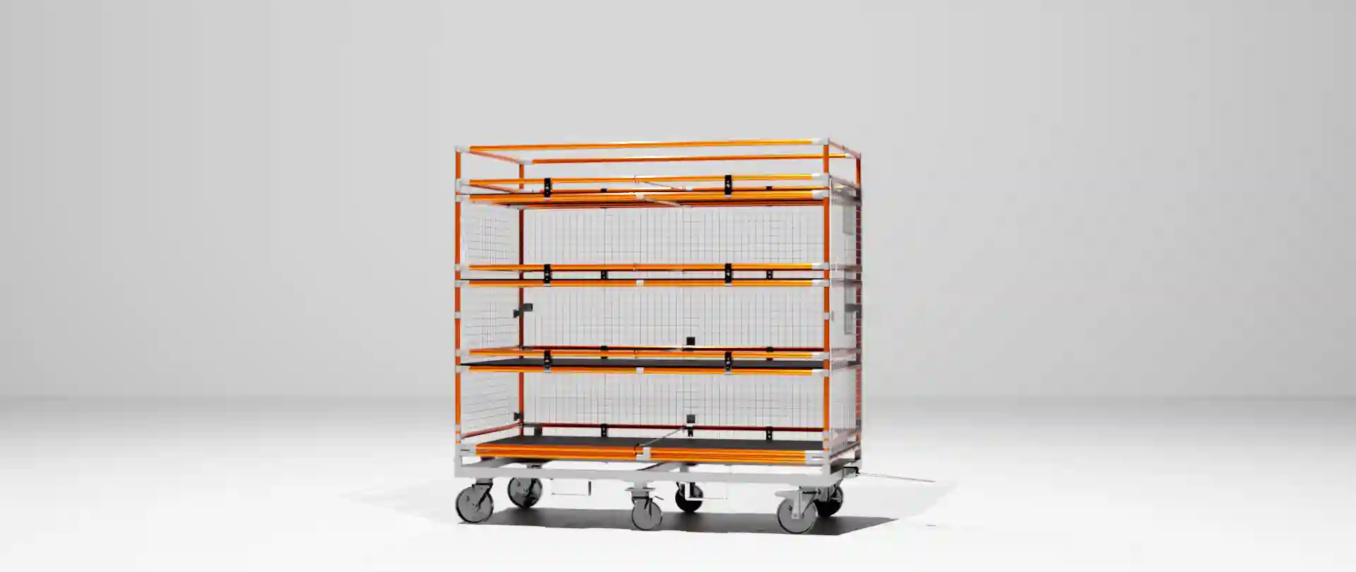 Rendering eines Neolog Arbeitsplatzes mit Rohrklemmsystemen