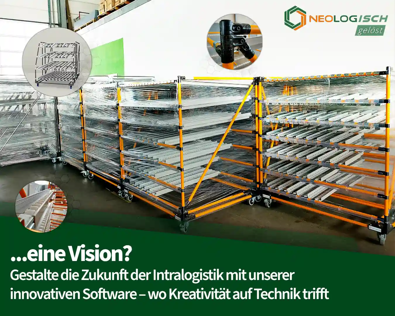Kompakte Social-Media-Kachel im Neolog Corporate Design